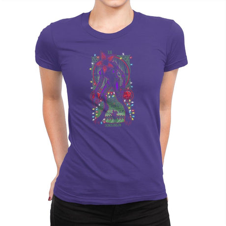 The Demogorgan Tarot Card Exclusive - Womens Premium T-Shirts RIPT Apparel Small / Purple Rush