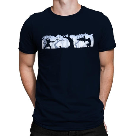 The Duel - Mens Premium T-Shirts RIPT Apparel Small / Midnight Navy