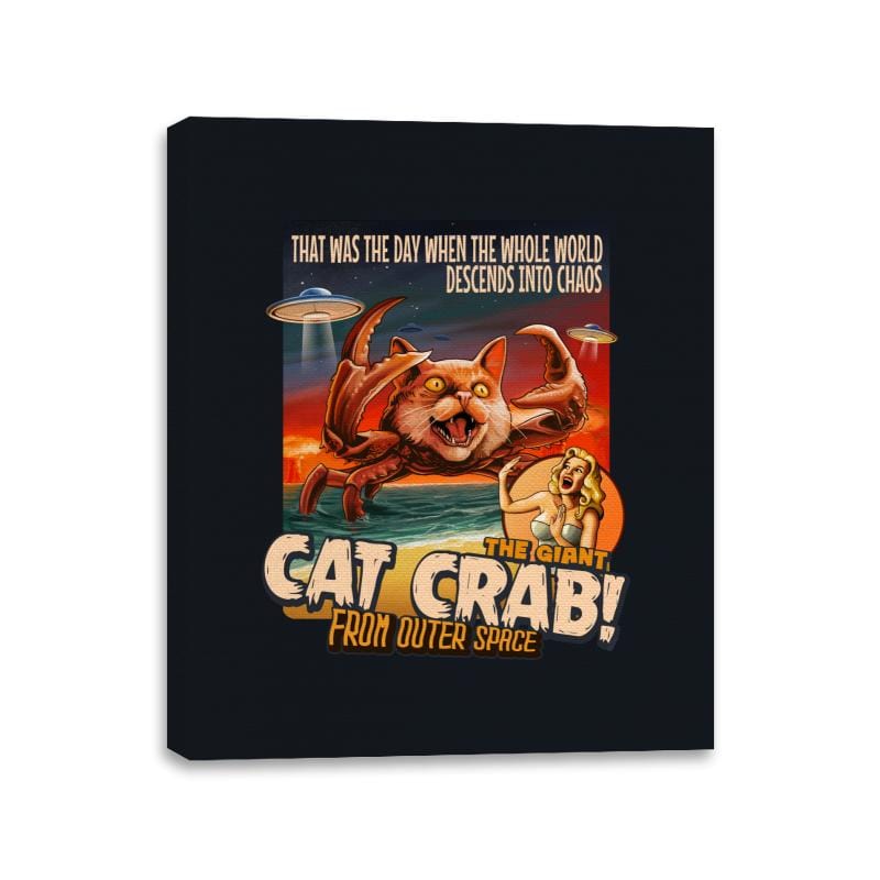 The Giant Cat Crab from Outer Space - Canvas Wraps Canvas Wraps RIPT Apparel 11x14 / Black