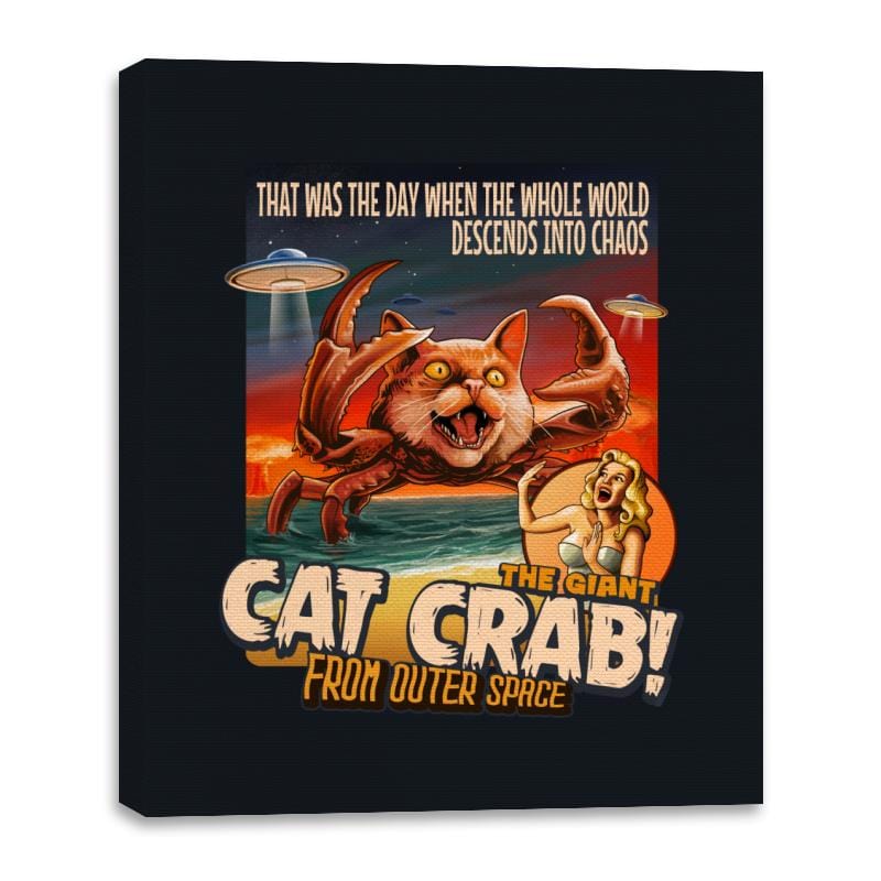 The Giant Cat Crab from Outer Space - Canvas Wraps Canvas Wraps RIPT Apparel 16x20 / Black