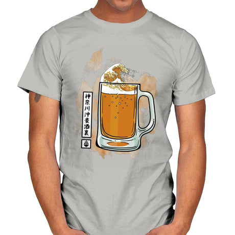 The great beer off Kanagawa - Mens T-Shirts RIPT Apparel Small / Ice Grey