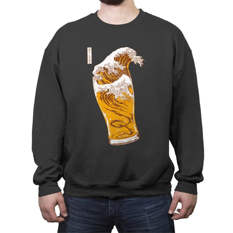 The Great Beer Wave - Crew Neck Sweatshirt Crew Neck Sweatshirt RIPT Apparel Small / Charcoal