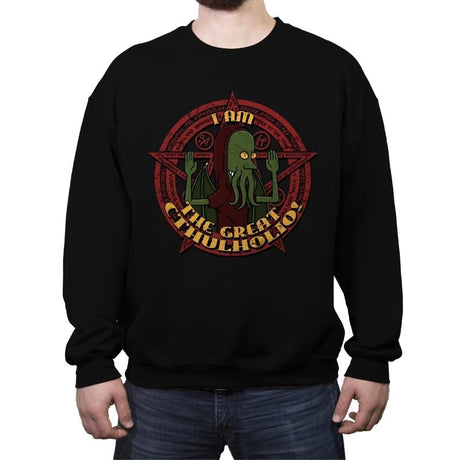 The Great Cthulholio - Crew Neck Sweatshirt Crew Neck Sweatshirt RIPT Apparel Small / Black