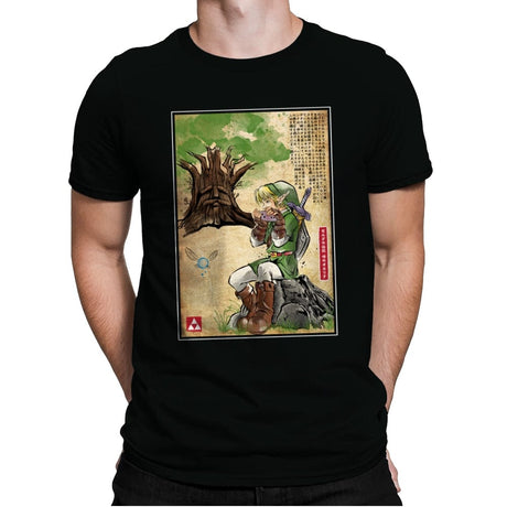 The Great Deku Woodblock - Mens Premium T-Shirts RIPT Apparel Small / Black