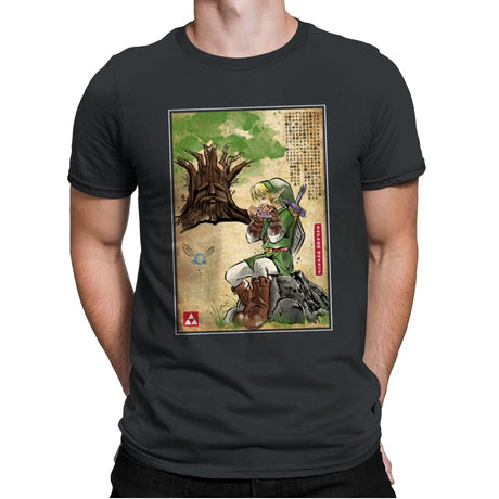 The Great Deku Woodblock - Mens Premium T-Shirts RIPT Apparel Small / Heavy Metal