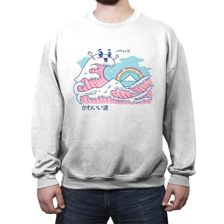 The Great Kawaii Wave - Crew Neck Sweatshirt Crew Neck Sweatshirt RIPT Apparel