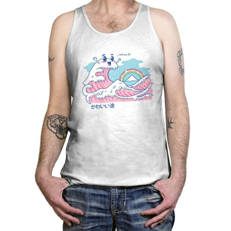 The Great Kawaii Wave - Tanktop Tanktop RIPT Apparel X-Small / White