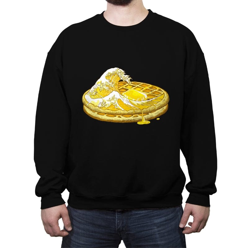 The Great Waffle and Hunny - Crew Neck Sweatshirt Crew Neck Sweatshirt RIPT Apparel Small / Black