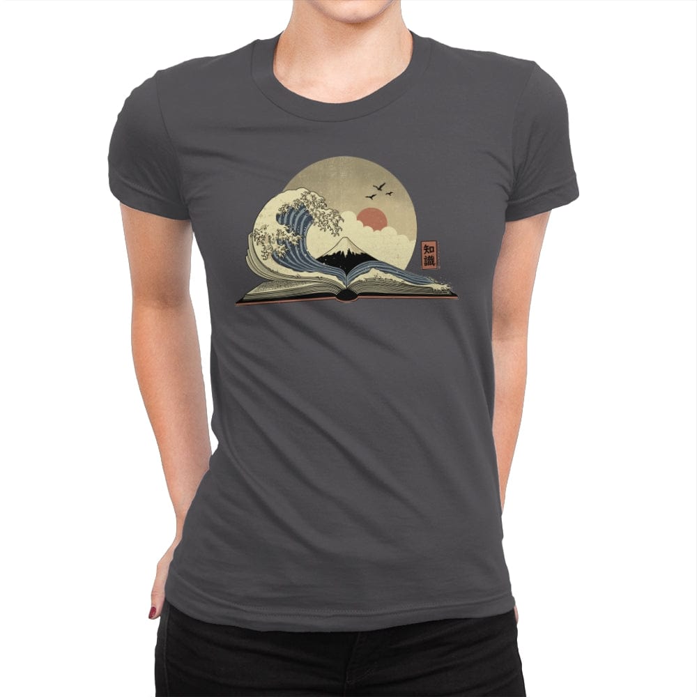 The Great Wave of Knowledge - Womens Premium T-Shirts RIPT Apparel Small / Heavy Metal