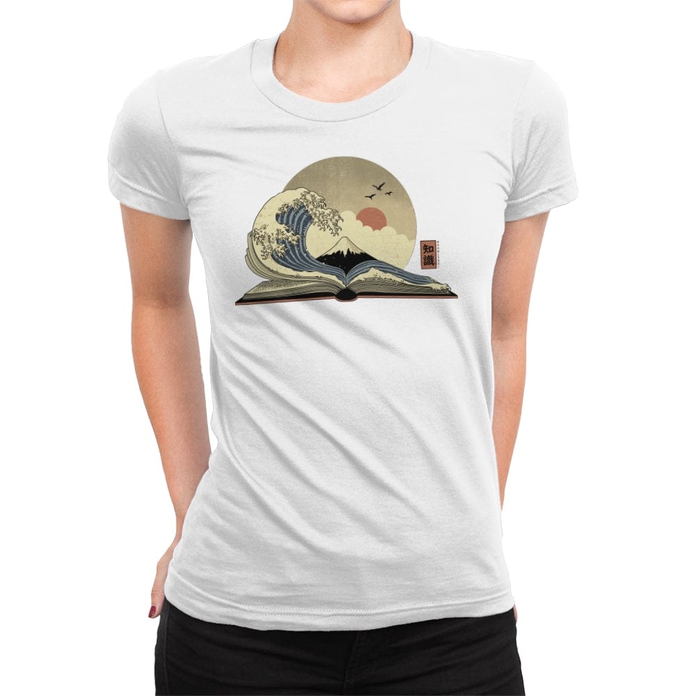 The Great Wave of Knowledge - Womens Premium T-Shirts RIPT Apparel Small / White