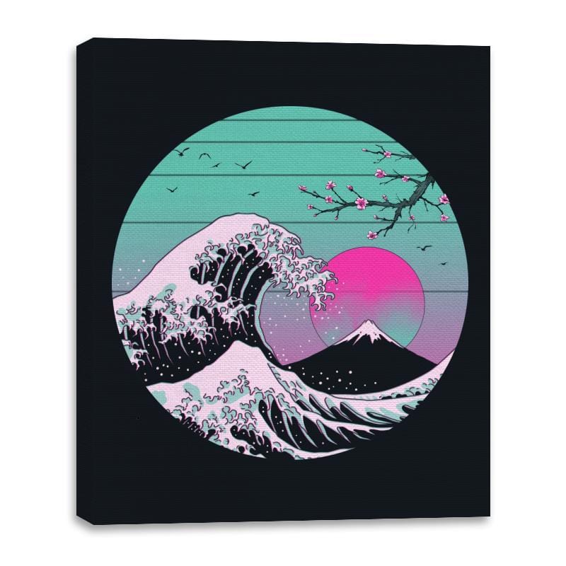 The Great Wave Vapor Aesthetics - Canvas Wraps Canvas Wraps RIPT Apparel 16x20 / Black