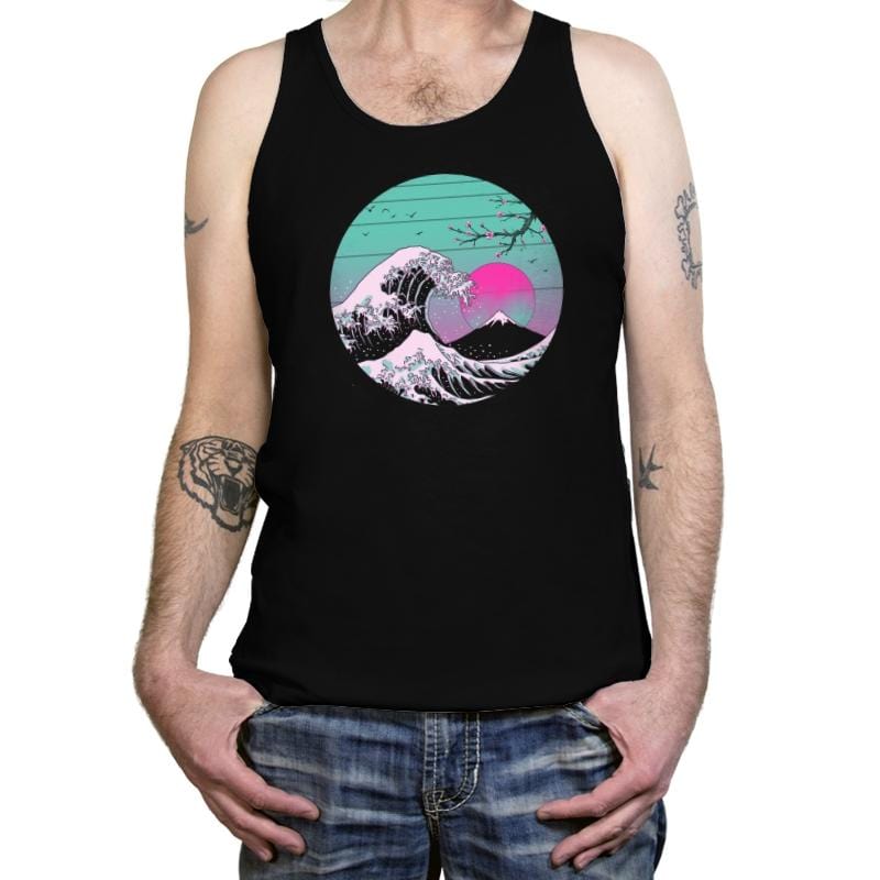 The Great Wave Vapor Aesthetics - Tanktop Tanktop RIPT Apparel X-Small / Black