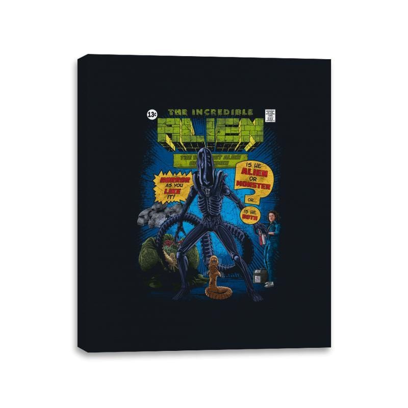 The Incredible Alien - Canvas Wraps Canvas Wraps RIPT Apparel 11x14 / Black