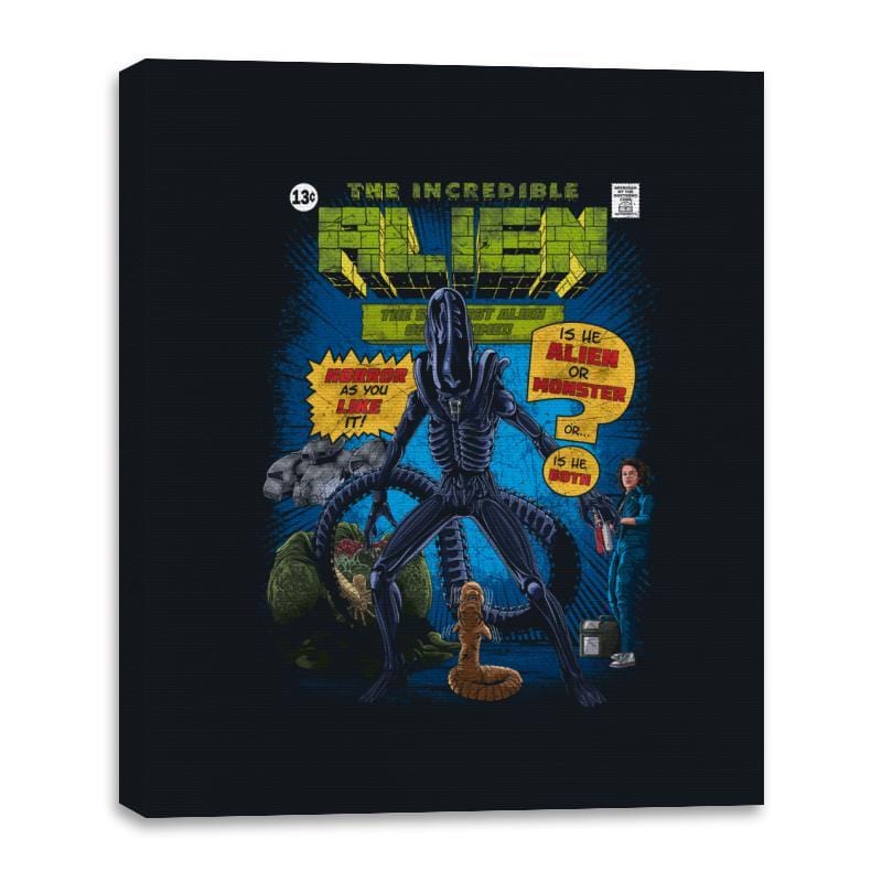 The Incredible Alien - Canvas Wraps Canvas Wraps RIPT Apparel 16x20 / Black