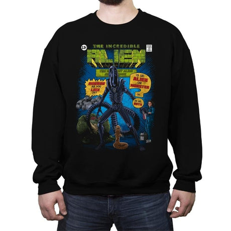 The Incredible Alien - Crew Neck Sweatshirt Crew Neck Sweatshirt RIPT Apparel Small / Black