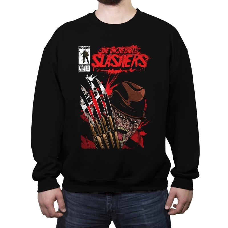 The Incredible Slashers - Crew Neck Sweatshirt Crew Neck Sweatshirt RIPT Apparel Small / Black