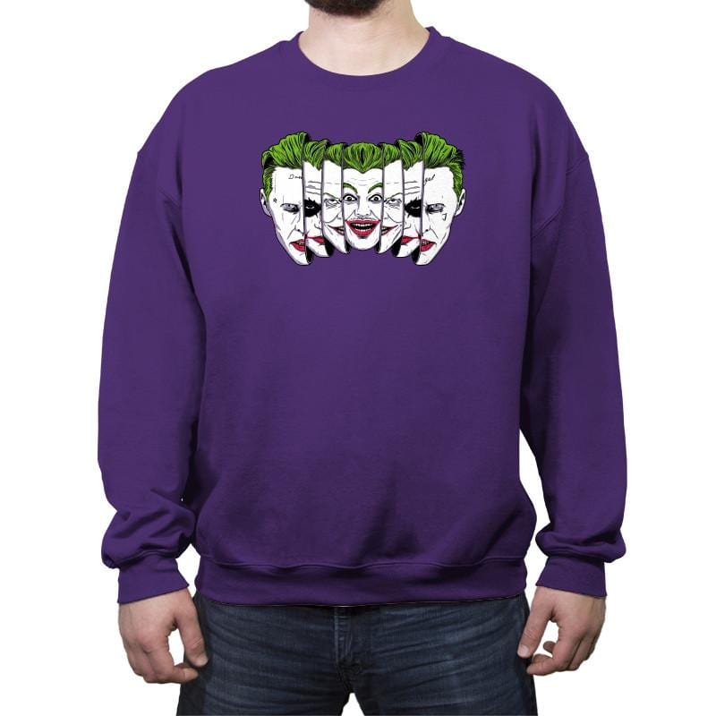 The Joke Has Many Faces Reprint - Crew Neck Sweatshirt Crew Neck Sweatshirt RIPT Apparel