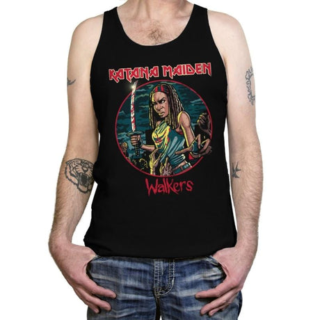 The Katana Maiden - Record Collector - Tanktop Tanktop RIPT Apparel X-Small / Black