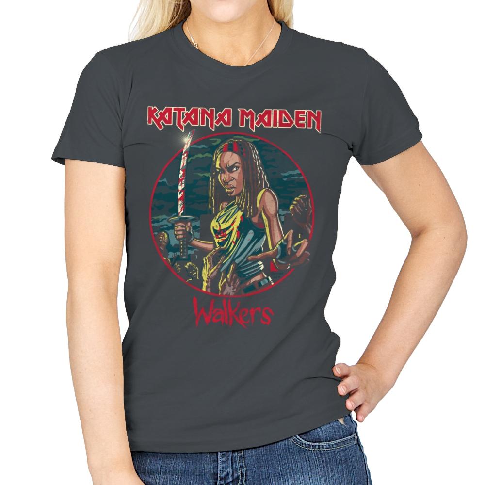 The Katana Maiden - Record Collector - Womens T-Shirts RIPT Apparel Small / Charcoal