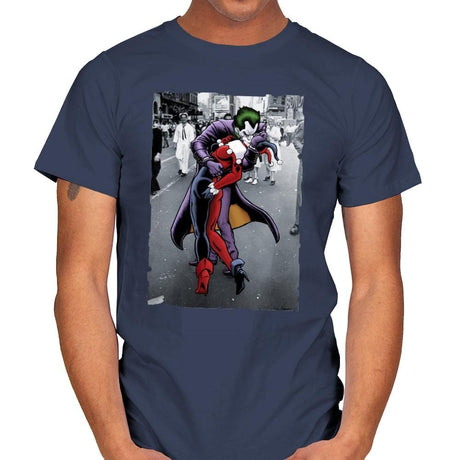 The Kissing Joke - Mens T-Shirts RIPT Apparel Small / Navy