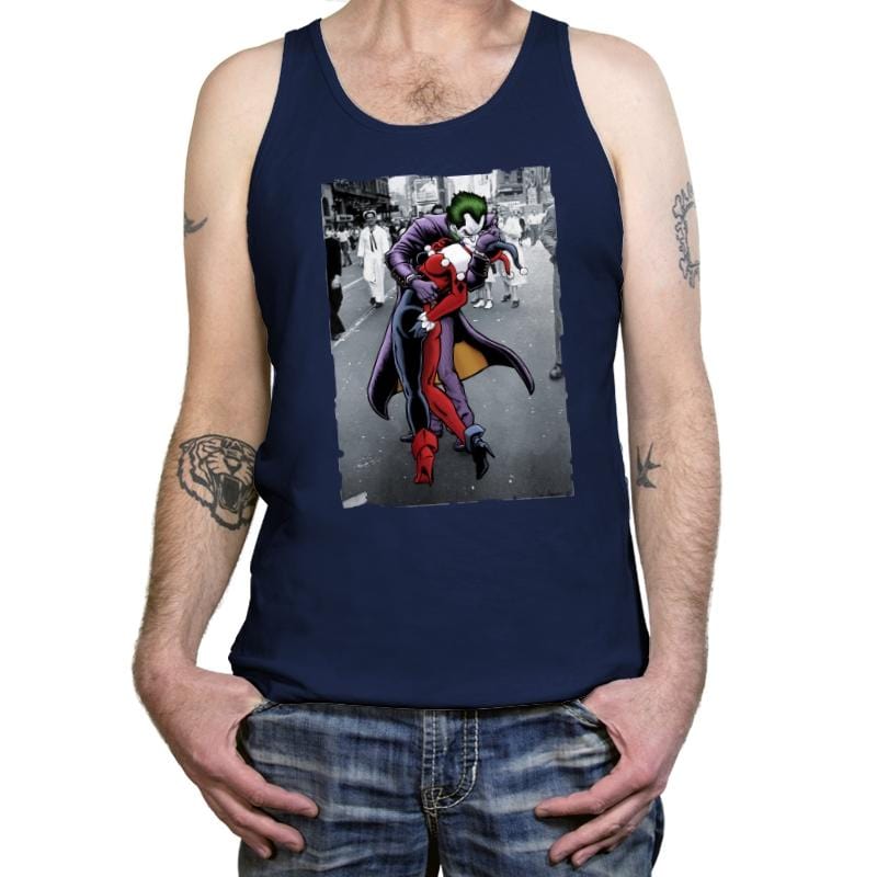 The Kissing Joke - Tanktop Tanktop RIPT Apparel X-Small / Navy