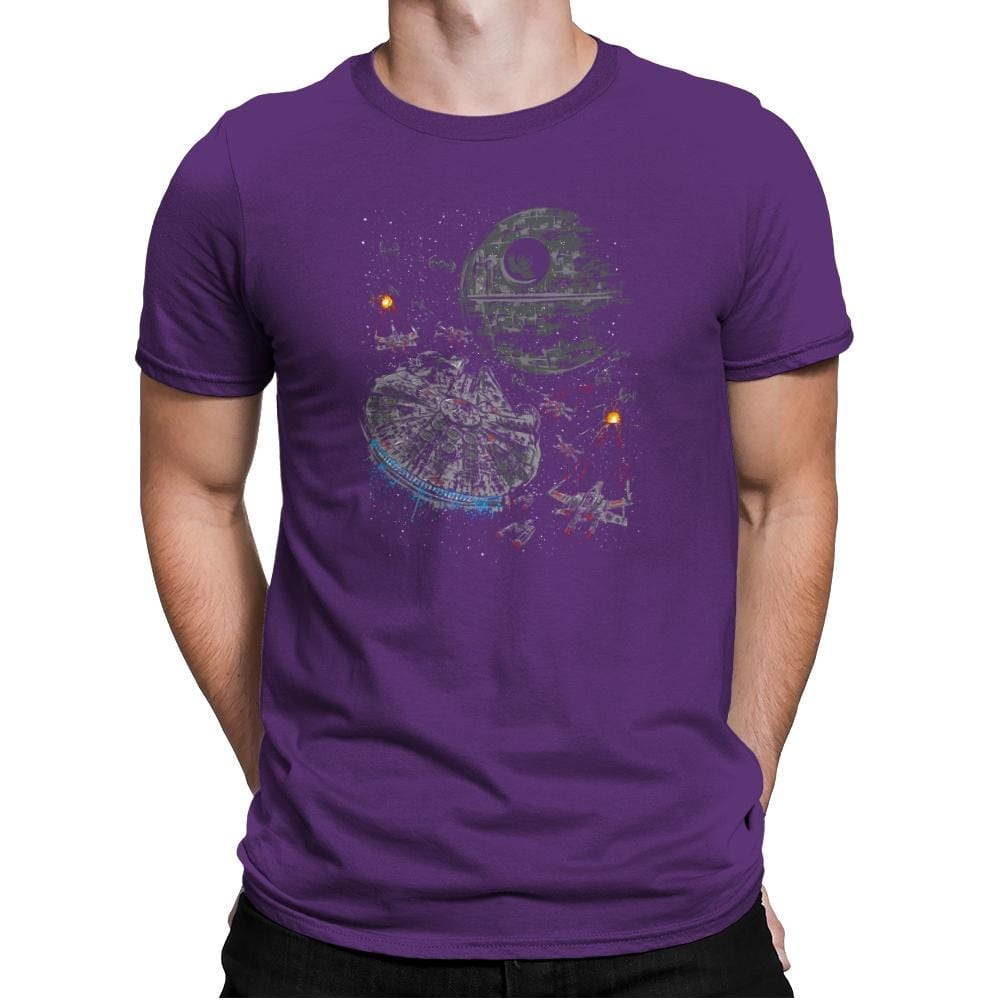 The Last Great Battle - Sumi Ink Wars - Mens Premium T-Shirts RIPT Apparel Small / Purple Rush