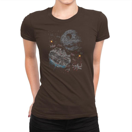 The Last Great Battle - Sumi Ink Wars - Womens Premium T-Shirts RIPT Apparel Small / Dark Chocolate