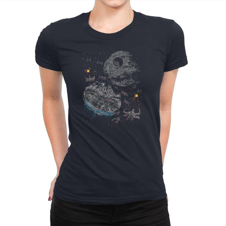 The Last Great Battle - Sumi Ink Wars - Womens Premium T-Shirts RIPT Apparel Small / Midnight Navy