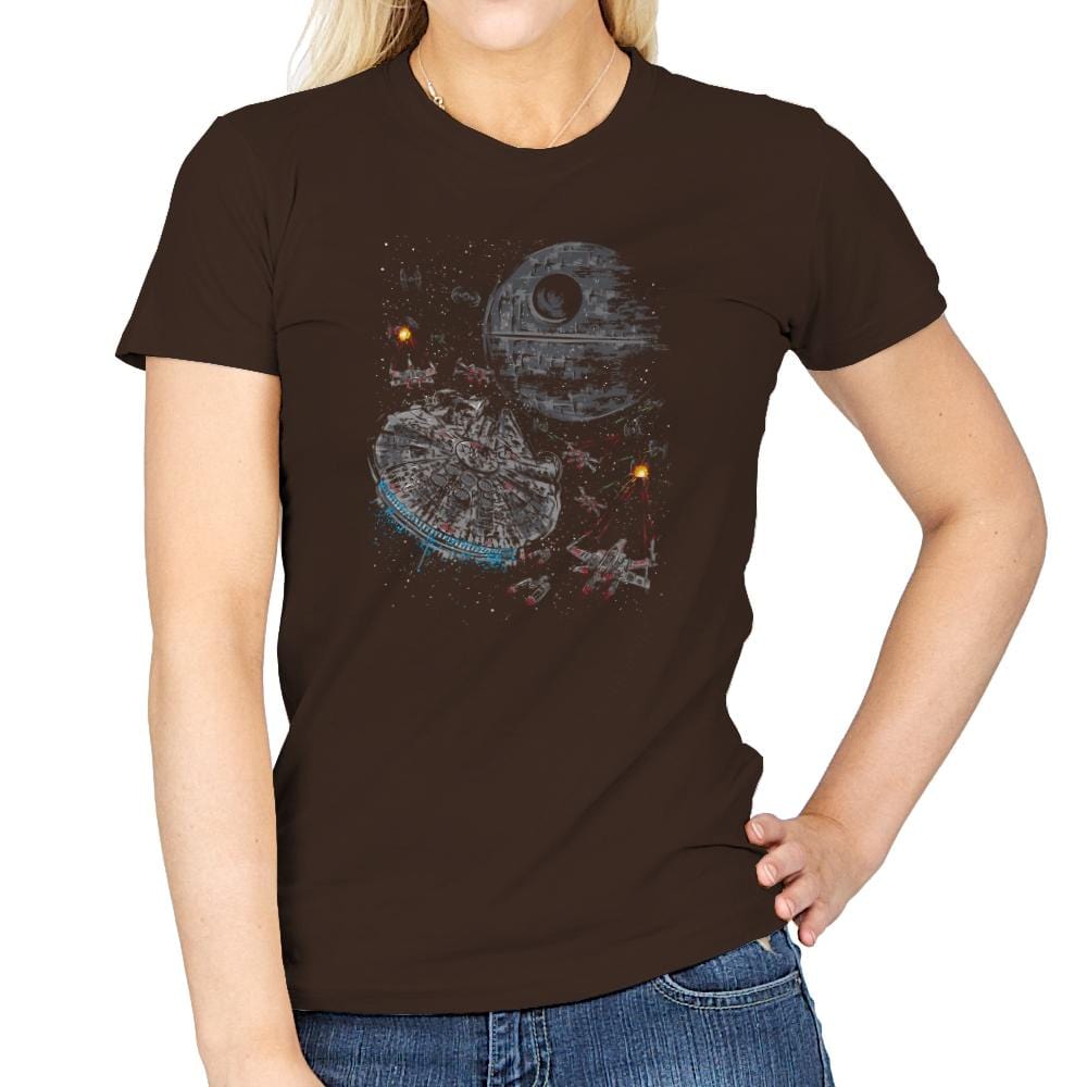 The Last Great Battle - Sumi Ink Wars - Womens T-Shirts RIPT Apparel Small / Dark Chocolate