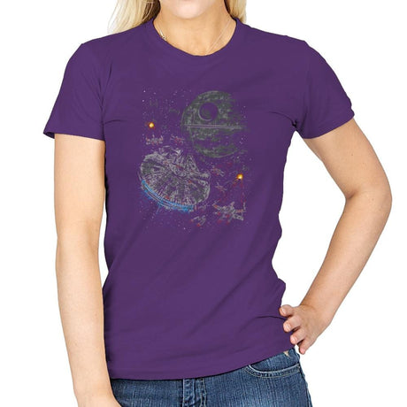 The Last Great Battle - Sumi Ink Wars - Womens T-Shirts RIPT Apparel Small / Purple