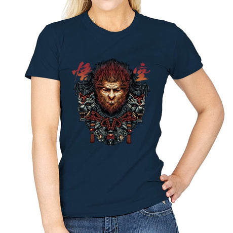 The Legend of the Monkey King - Womens T-Shirts RIPT Apparel Small / Navy