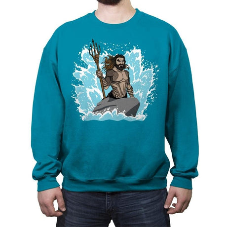 The Little Merman - Crew Neck Sweatshirt Crew Neck Sweatshirt RIPT Apparel Small / Antique Sapphire