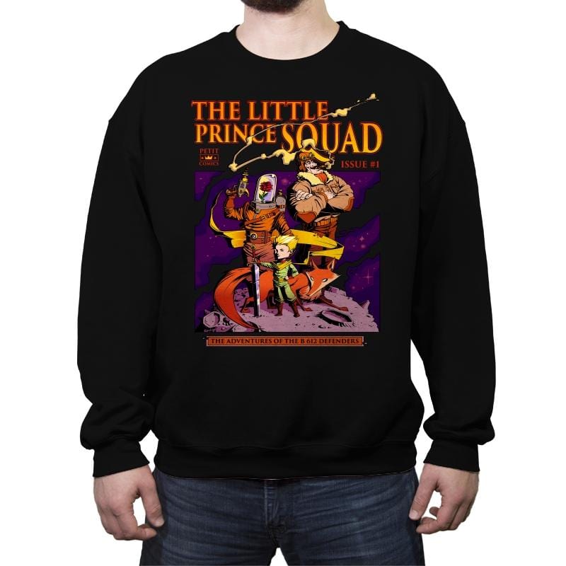 The Little Prince Squad - Crew Neck Sweatshirt Crew Neck Sweatshirt RIPT Apparel Small / Black