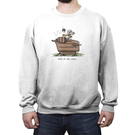 The Mandoglorian - Crew Neck Sweatshirt Crew Neck Sweatshirt RIPT Apparel Small / White