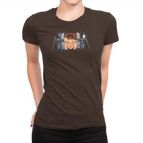 The Many Faces Of Vader Exclusive - Womens Premium T-Shirts RIPT Apparel Small / Dark Chocolate