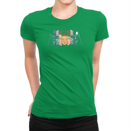 The Many Faces Of Vader Exclusive - Womens Premium T-Shirts RIPT Apparel Small / Kelly Green