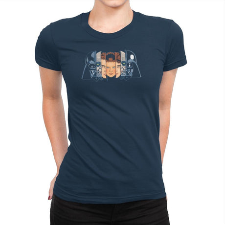 The Many Faces Of Vader Exclusive - Womens Premium T-Shirts RIPT Apparel Small / Midnight Navy