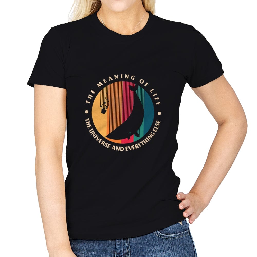 The Meaning Of Life - The Universe And Everything Else - Womens T-Shirts RIPT Apparel Small / Black