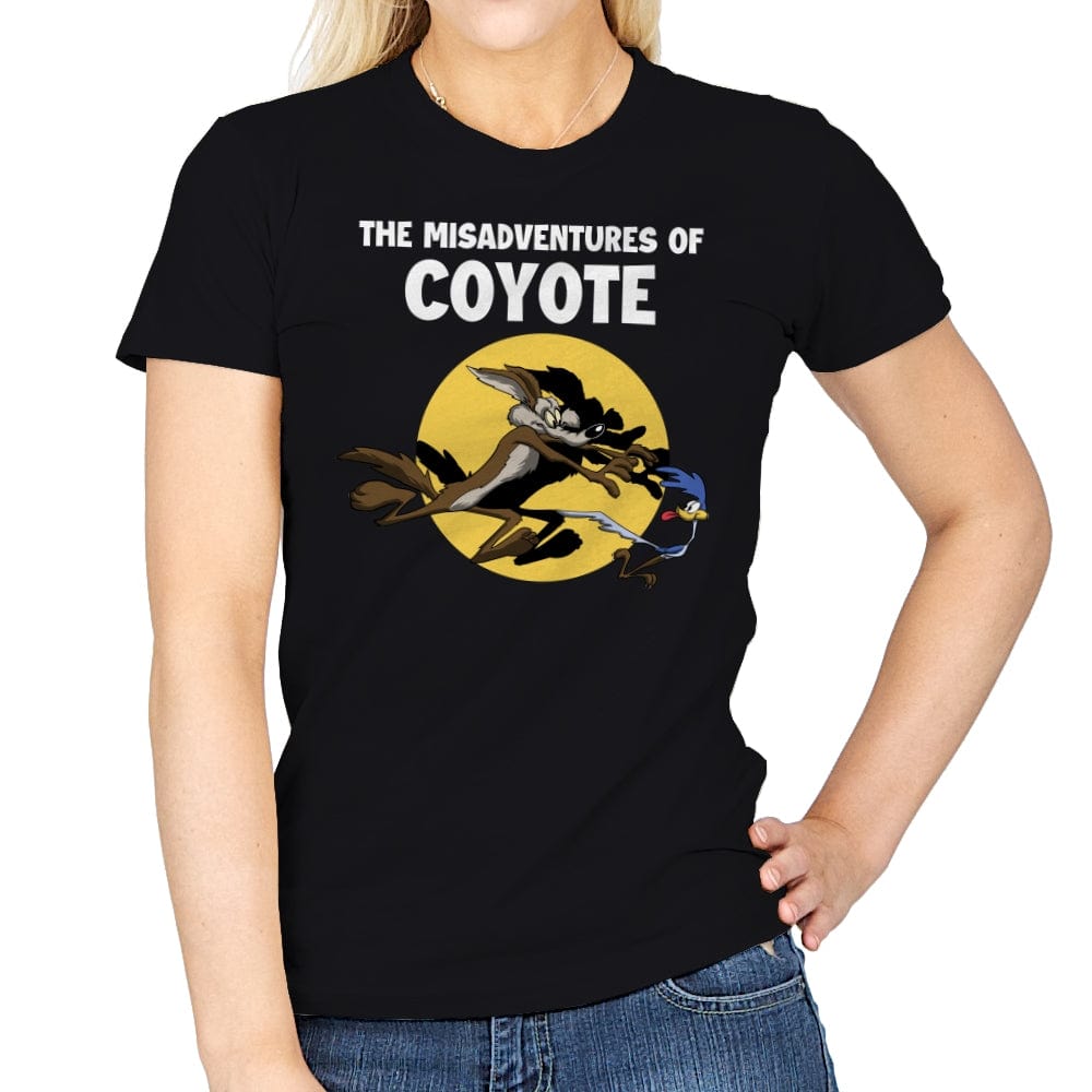 The Misadventures of Coyote - Womens T-Shirts RIPT Apparel Small / Black