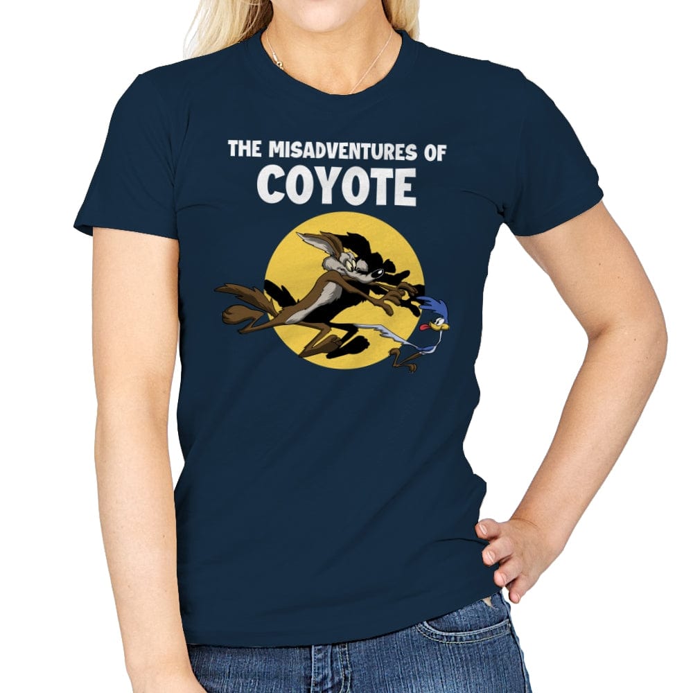 The Misadventures of Coyote - Womens T-Shirts RIPT Apparel Small / Navy