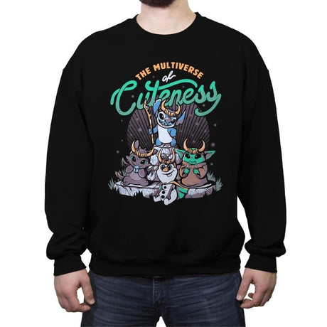 The Multiverse of Cuteness - Crew Neck Sweatshirt Crew Neck Sweatshirt RIPT Apparel Small / Black