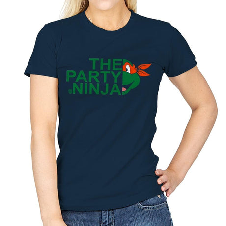 The Party Ninja - Womens T-Shirts RIPT Apparel Small / Navy