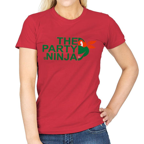 The Party Ninja - Womens T-Shirts RIPT Apparel Small / Red