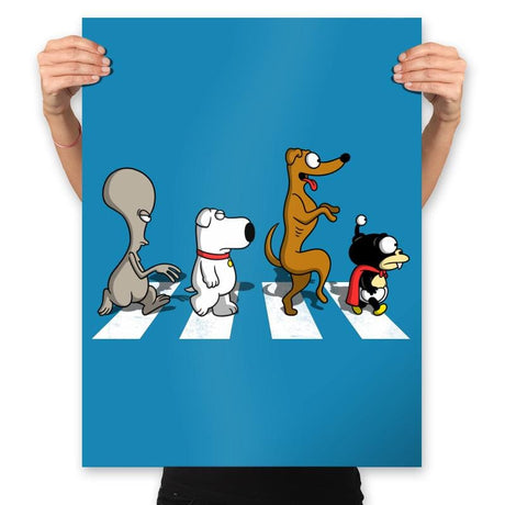 The Pets on Abbey Road - Prints Posters RIPT Apparel 18x24 / Sapphire