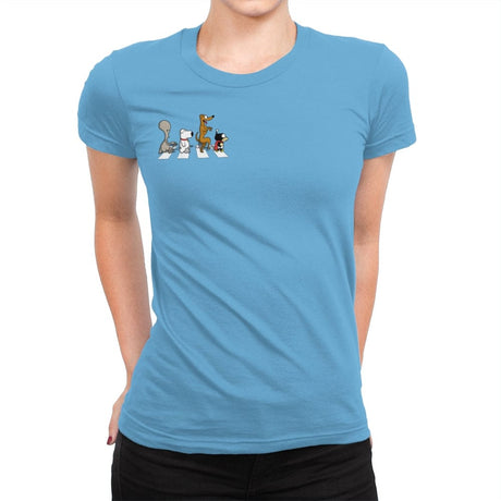 The Pets on Abbey Road - Womens Premium T-Shirts RIPT Apparel Small / Turquoise