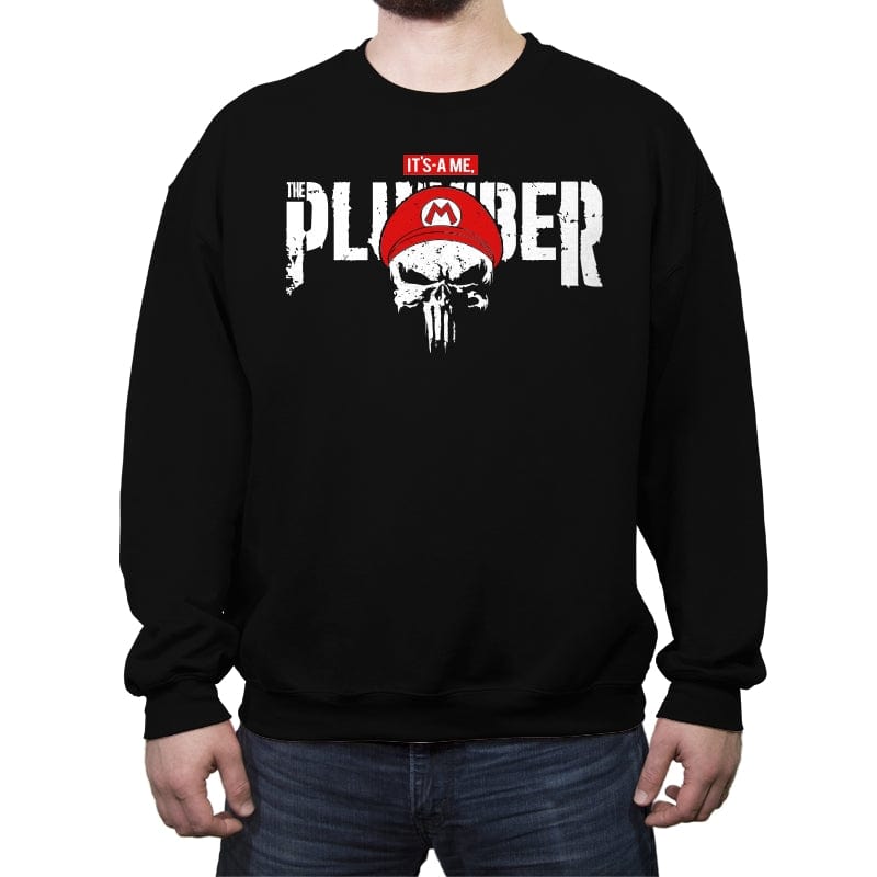 The Plumber-sher - Crew Neck Sweatshirt Crew Neck Sweatshirt RIPT Apparel Small / Black