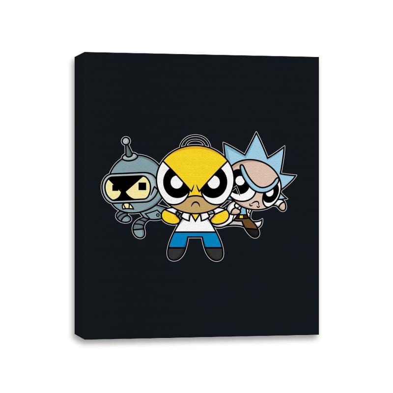 The Powerpuff Drinkers - Canvas Wraps Canvas Wraps RIPT Apparel 11x14 / Black