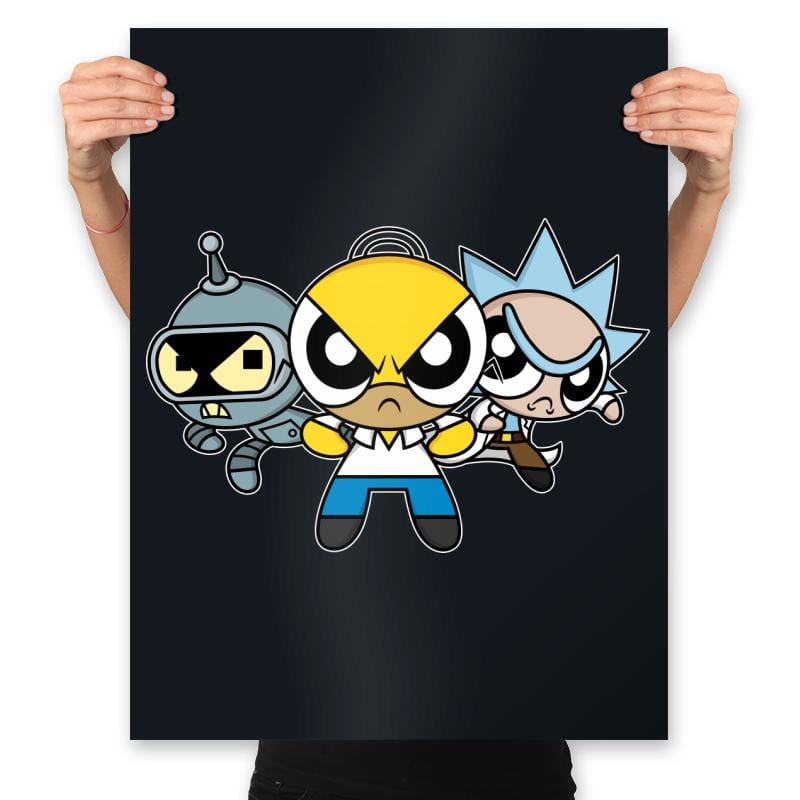 The Powerpuff Drinkers - Prints Posters RIPT Apparel 18x24 / Black