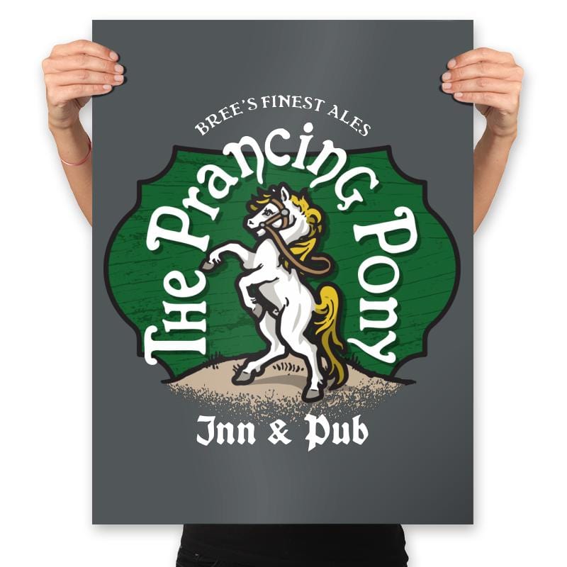 The Prancing Pony Inn and Pub - Prints Posters RIPT Apparel 18x24 / Charcoal