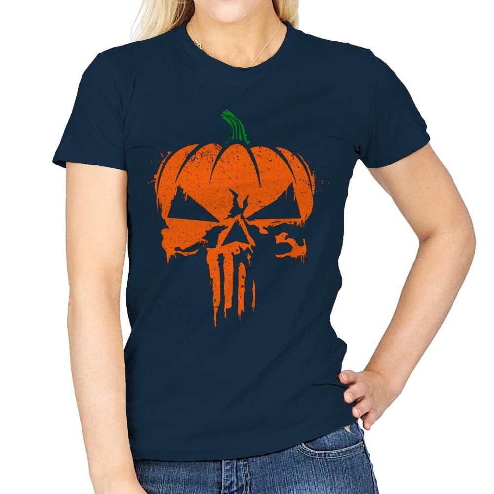 The Pumpkinsher - Womens T-Shirts RIPT Apparel Small / Navy